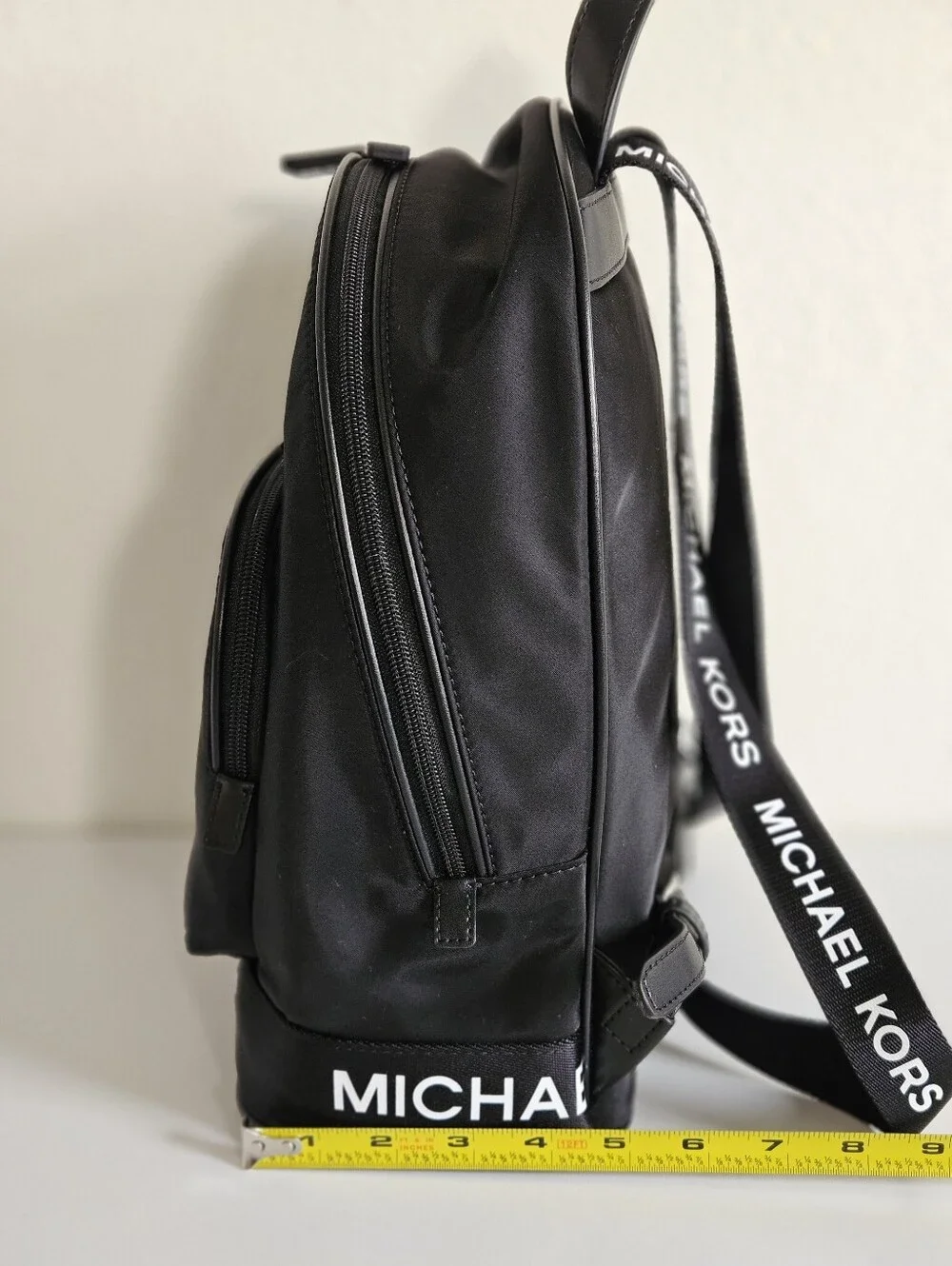 Michael Kors Black Nylon Logo Accent Backpack